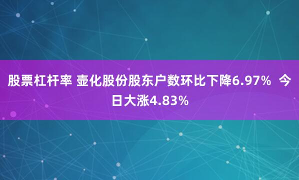 股票杠杆率 壶化股份股东户数环比下降6.97%  今日大涨4.83%