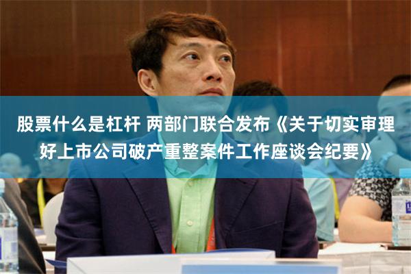 股票什么是杠杆 两部门联合发布《关于切实审理好上市公司破产重整案件工作座谈会纪要》