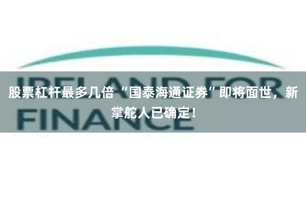 股票杠杆最多几倍 “国泰海通证券”即将面世，新掌舵人已确定！